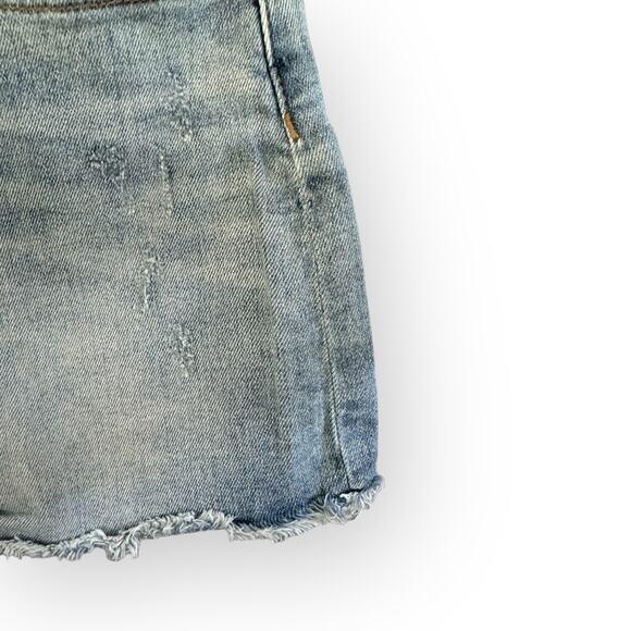 PINK Distressed Ripped Cut-Off High-Waist Ladies Jean Mini Shorts | Sz 10 [104] - Picture 3 of 7